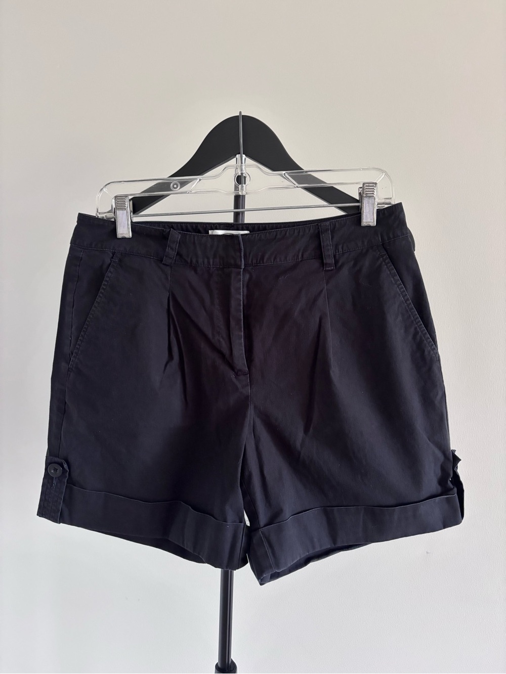 Talbots Black Cuffed Bermuda Shorts w/Pleats | 8 | VGC | Classic | Preppy